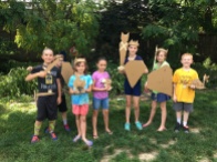 MakeShop Campers with their cardboard creations... Something about cardboard and hot glue made us feel like warriors...
